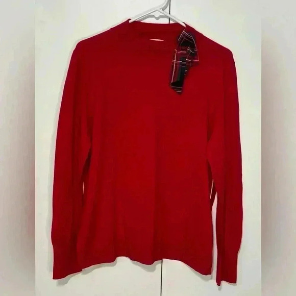 Riley & Rae Women Large Ruby Red Lightweight Long Sleeve Holiday Party Sweater - Picture 1 of 10
